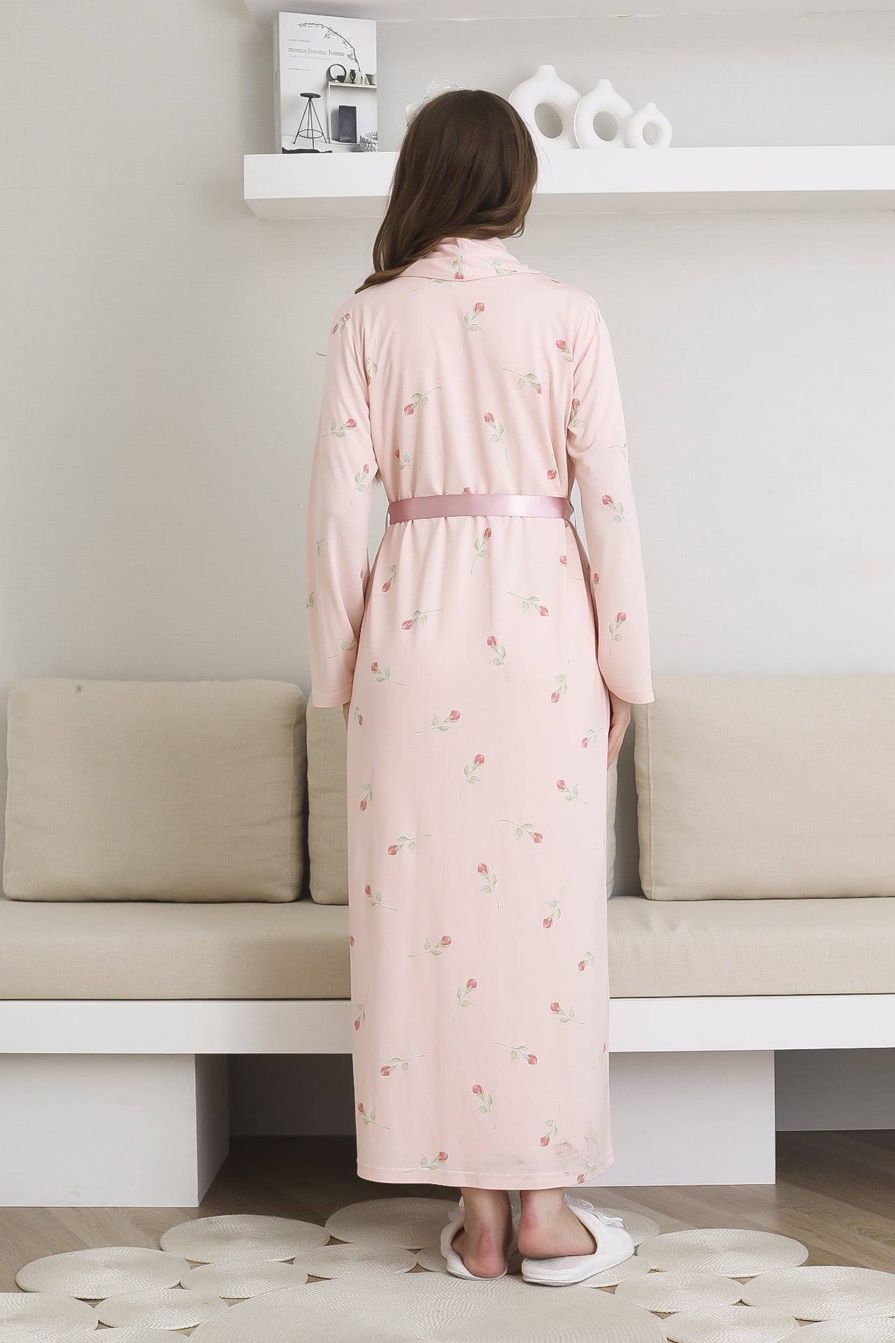 Lohusa Uzun Gecelik ve Sabahlık Hamile Takım 6 Düğmeli Emzirme ve Tesettüre Uygun 2300