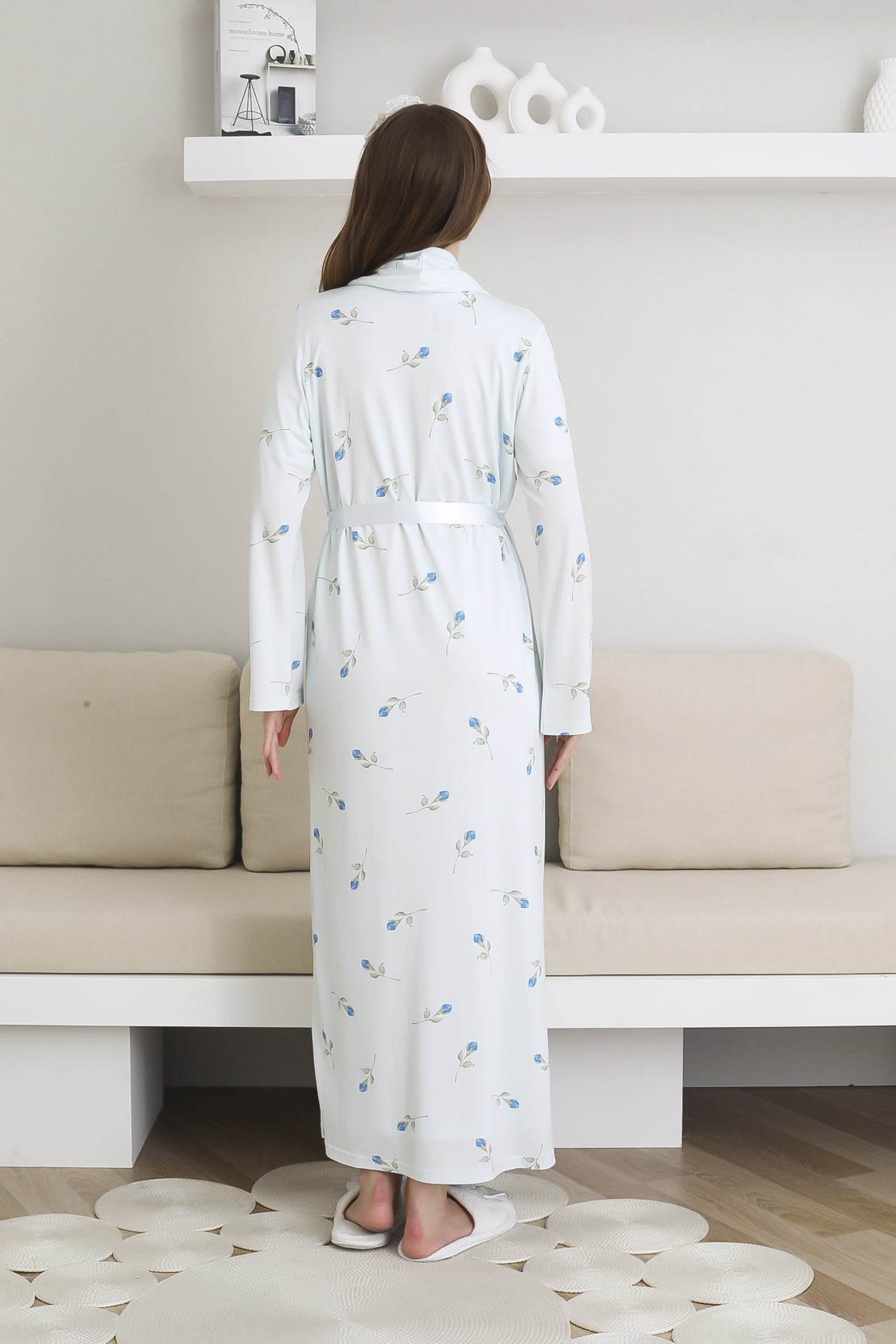 Lohusa Uzun Gecelik ve Sabahlık Hamile Takım 6 Düğmeli Emzirme ve Tesettüre Uygun 2300