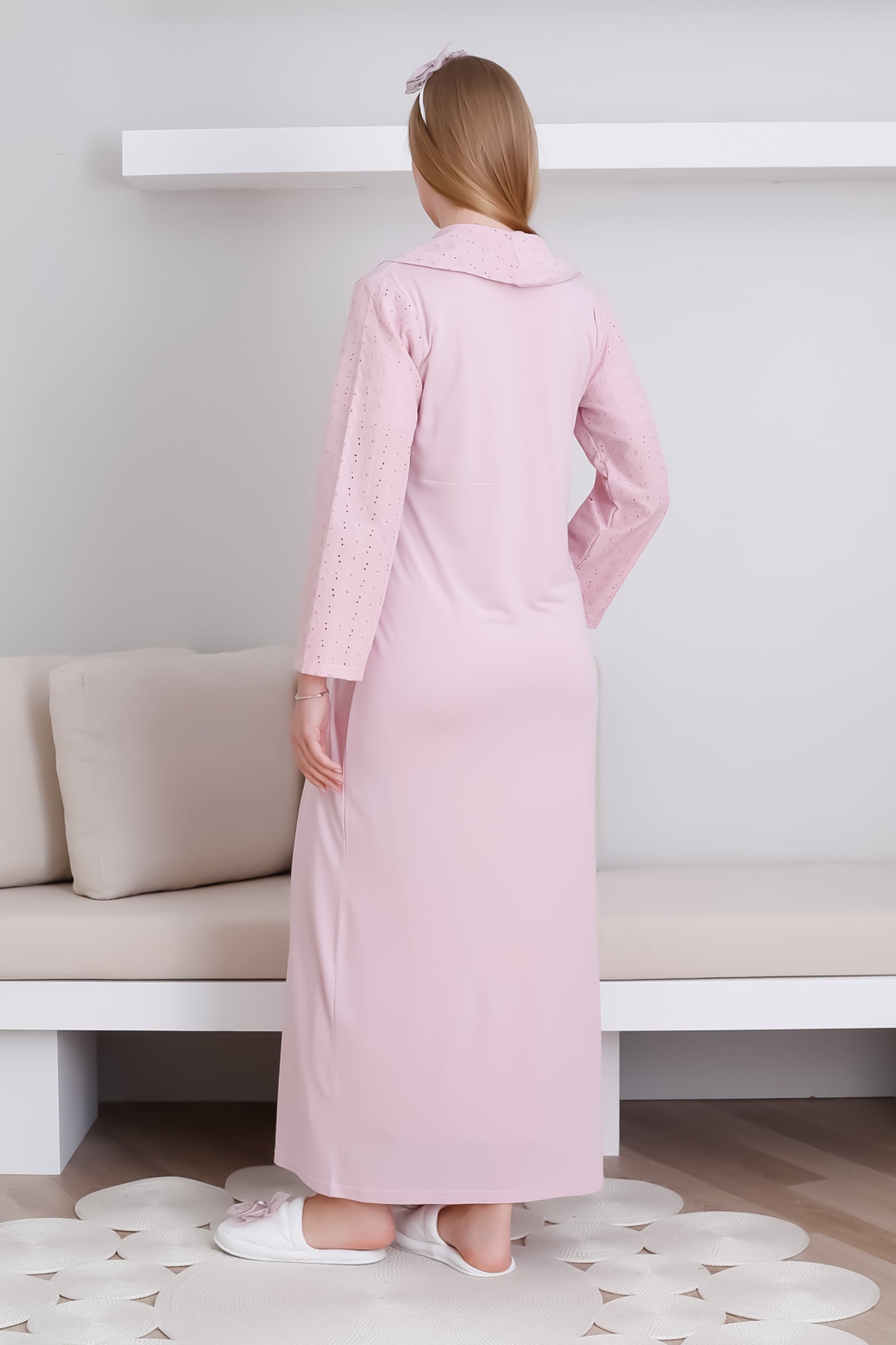 Hamile Gecelik ve Sabahlık Takım Şal Yakalı Viskon 2'li Lohusa Takım - 2298