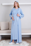 Hamile Gecelik ve Sabahlık Takım Şal Yakalı Viskon 2'li Lohusa Takım - 2298