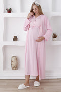 Uzun Kollu Ve Önü Düğmeli Hamile Takımı / Gecelik Ve Sabahlıklı Takım - 2284