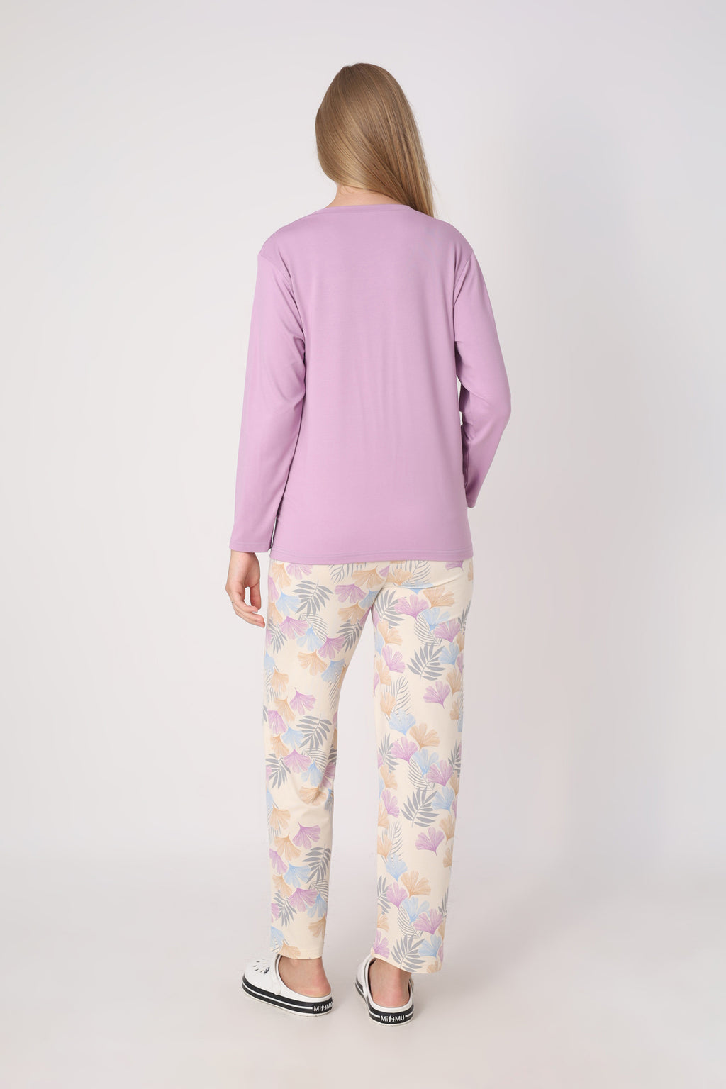Hamile Pijama Takımı – Lohusa Seti, Desenli Alt ve Gizli Emzirme Panelli Üst Kombini - 1180-81