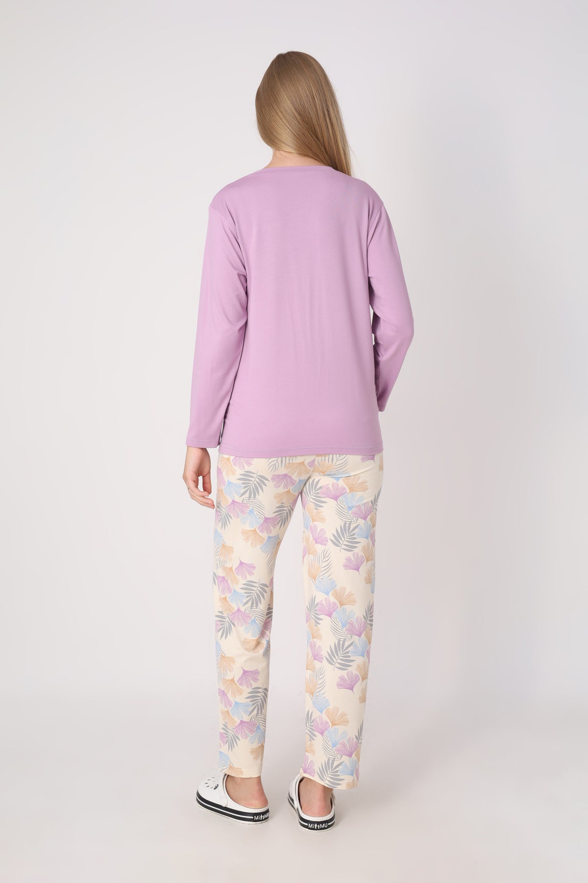 Hamile Pijama Takımı – Lohusa Seti, Desenli Alt ve Gizli Emzirme Panelli Üst Kombini - 1180-81 25