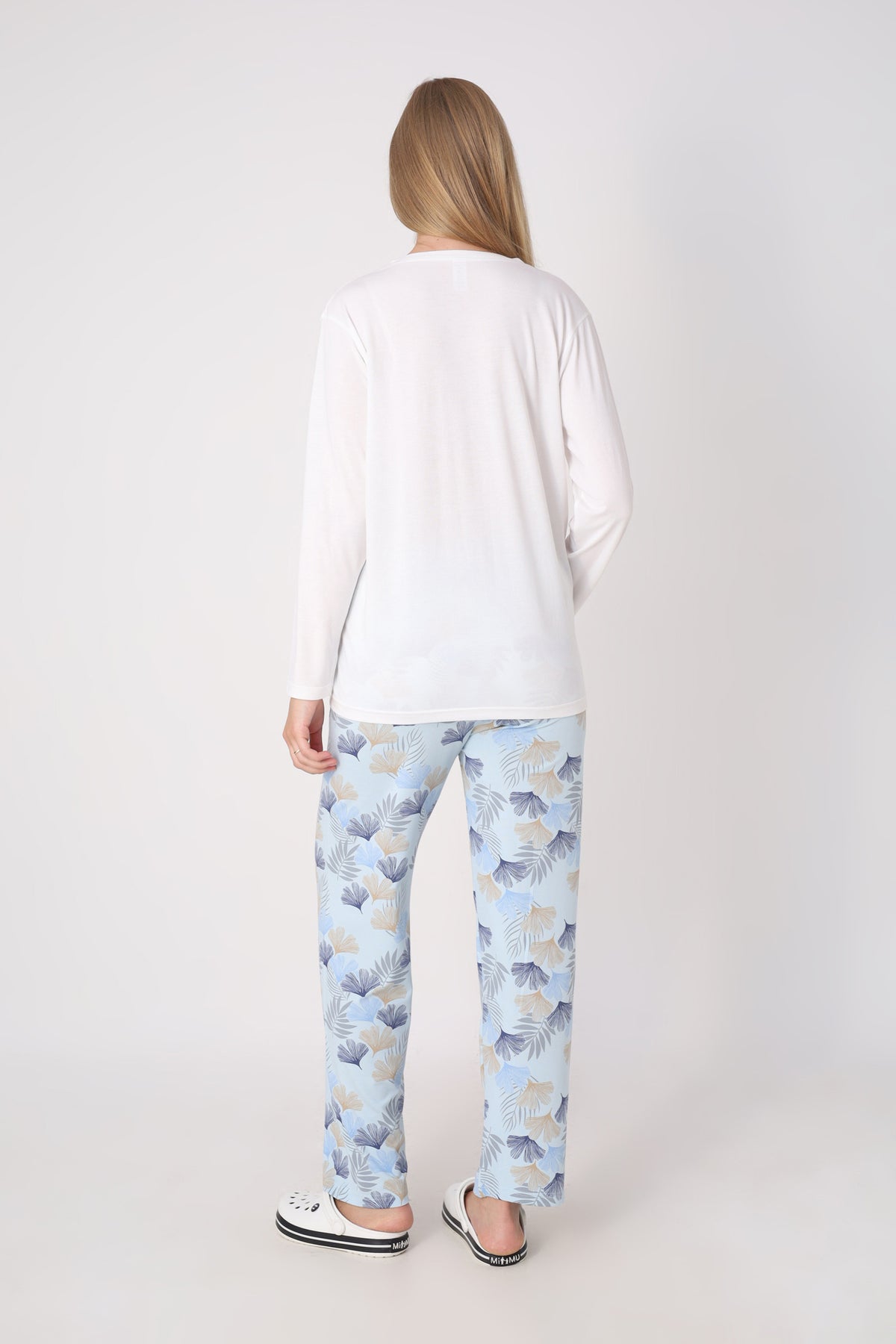 Hamile Pijama Takımı – Lohusa Seti, Desenli Alt ve Gizli Emzirme Panelli Üst Kombini - 1180-81 34