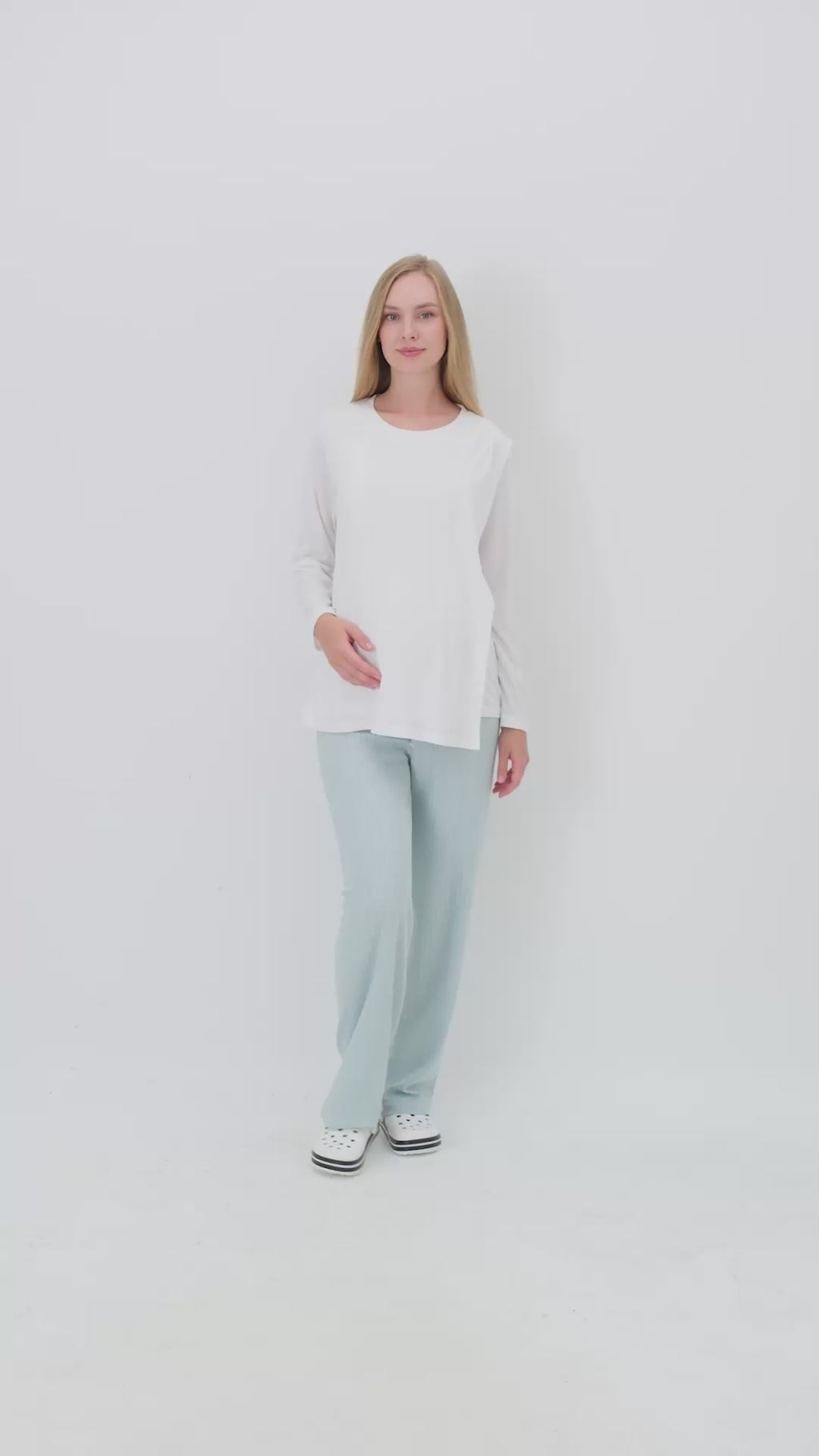 Gizli Emzirmeli Ayarlanabilir Belli Hamile Lohusa Pijama Takımı - Beyaz / Vizon - Nar - Mint - 1179